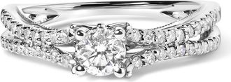 House of Brilliance 14K White Gold 5/8 Cttw Diamond Split Shank Engagement Ring at Nordstrom