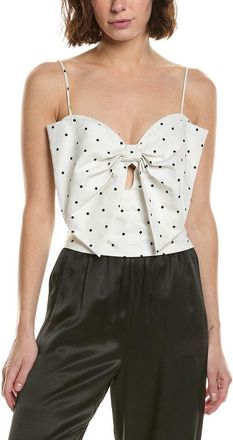 Bardot Vieda Linen Bow Front Top