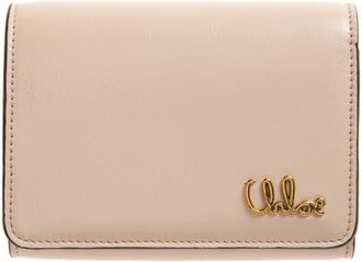 Chloé Iconic Leather Trifold Wallet in Cement Pink at Nordstrom