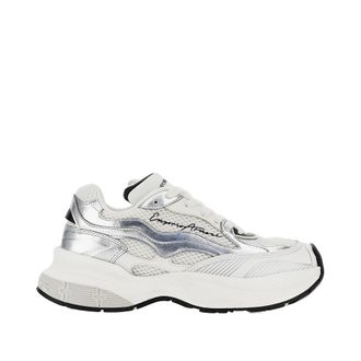 Emporio Armani Mesh sneakers met leren details - Heren - Schoenen - Veelkleurig - Maat: 36 EU Leer