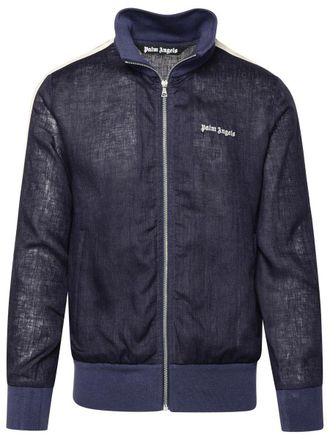 Palm Angels Blue Linen Sporty Jacket