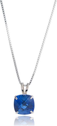 MAX + STONE 925 Sterling Silver or 14k Gold 8mm Cushion Cut Gemstone Pendent Necklace