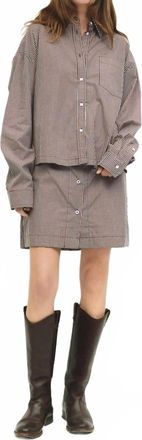 All : Row Gates Button Down Mini Skirt In Brown
