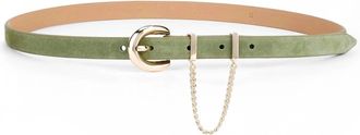 Ettika Womens Cascade Chain Suede Belt In Green