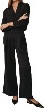 Bella Dahl Inverted Pleat Wide Leg Pant In Black