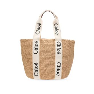 Chlo&eacute; Large Woody Basket Bag - female - Chlo&eacute; - Shopping Bags - Beige - ONE SIZE - Bags