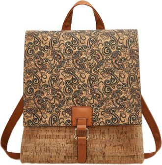 Generic Cork Backpack for Women Bohemian Style Vintage Crossbody Handbag Hobo Satchel Purse for Travel, A-4