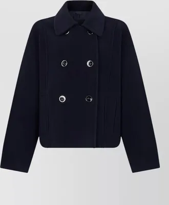 Pinko wool cropped double-breasted coat
