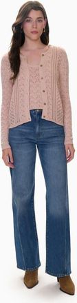 Rebecca Taylor Hannah Pointelle Cardi in Desert Rose at Nordstrom, Size Small