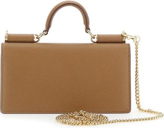 Dolce & Gabbana Womens Leather Mini Bag Brown