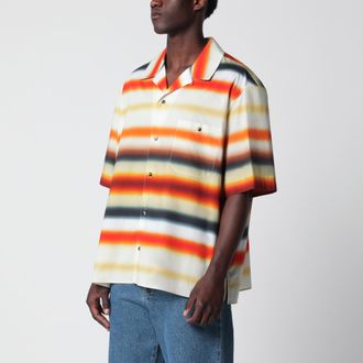 Loewe Orange striped short-sleeve cotton shirt