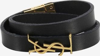 Saint Laurent Doppeltes Armband aus Leder Opyum