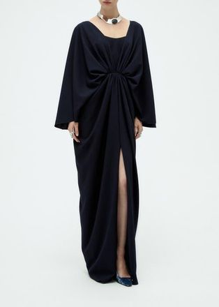 Amsale Batwing Textured Gown in Navy at Nordstrom, Size 14