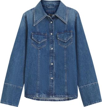 HUGO BOSS Dames, Blouses & Shirts, Blauw, Maat: XS Katoen