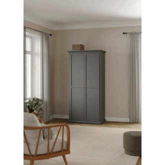 Dmora Dmora - Armario 2 Puertas Juliette, Muebles De Dormitorio, Vestidor, Armario De Ropa, 96x61 H201 Cm, Gris