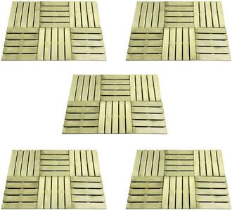 vidaXL Baldosas De Porche 30 Unidades Madera Verde 50x50 Cm Vidaxl