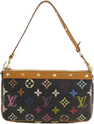 Louis Vuitton Black Multi-Color Coated Canvas Pochette Pouch (Pre-Owned)