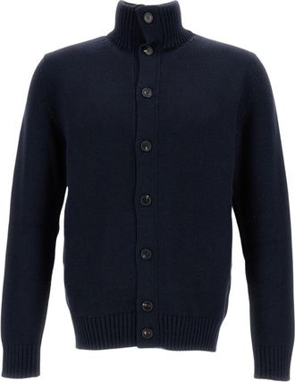 Zanone Chioto Cardigan - Heren - Vesten - Blauw - L - Wol - Truien & Vesten