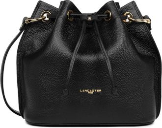 Lancaster Rugzak Alba Double Zwart Naakt - Dames - Schoudertassen - Zwart - ONE Size - Leer - Tassen