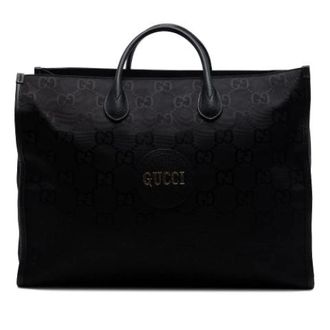 Gucci Vintage, unisex, Zwart, ONE Size, Leer, Pre-owned Off the Grid Tote Bag