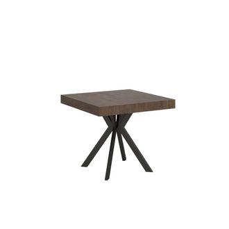 ITYhome Mesa extensible 90x90/194 cm efecto madera, nogal