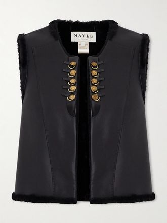 Maison Mayle Gilet In Shearling Yves - Nero