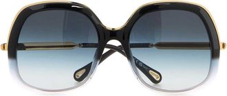 Chlo&eacute; Womens Ch0327s-005 Gradient Acetate Square Sunglasses Gray
