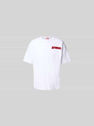 Diesel T-Shirt mit Label-Print in Weiss, Gr&ouml;&szlig;e S