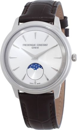 Frederique Constant Classics Moneta Moonphase Quartz Silver Dial Watch FC-206S3S6