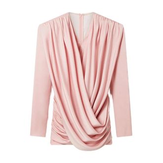 Stella McCartney Pink Draped Neckline Dress Long Sleeves