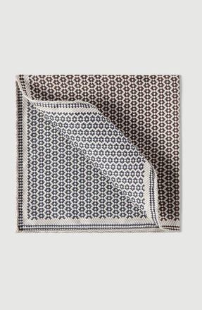 Brunello Cucinelli Silk geometric pattern pocket square in Brown at Nordstrom