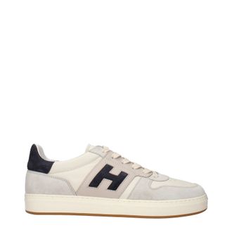 Hogan Herrens Sneakers Leder Beige/Dunkelblau