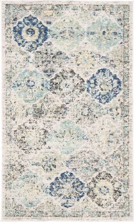 Safavieh Alfombra moderno chic de polipropileno blanco/azul, 122 x 183 cm