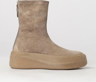 Vic Mati&eacute; Suede Ankle Boots with a Platform Sole and Back Zip