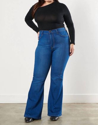 Vibrant M.i.U Sweetheart Flare Jeans - Plus In Medium Stone