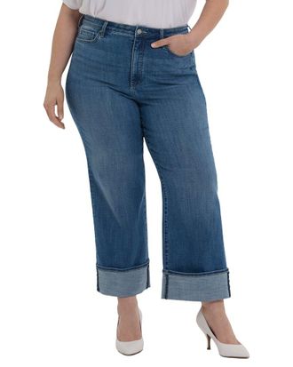 NYDJ Plus Teresa Stillwater Lake Wide Leg Jean
