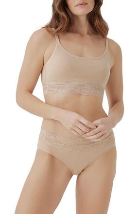 Pact Lace Smooth Cup Bralette in Champagne at Nordstrom, Size 3X-Large