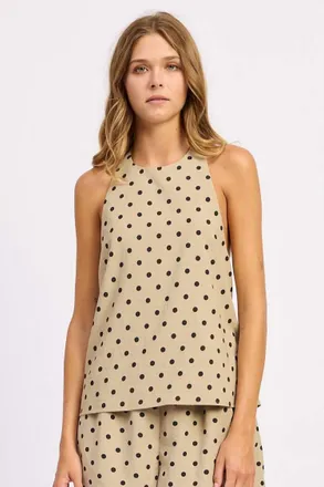 En Saison Hadley Tunic Top In Tan/black