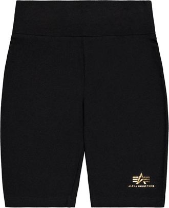 Alpha Industries Sweatshorts ALPHA INDUSTRIES Basic Bike Shorts SL FP Wmn, Damen, Gr. XS, Normalgr&ouml;ssen, gelb (schwarz, gelb gold), Obermaterial: 95% Baumwolle, 5% Ela