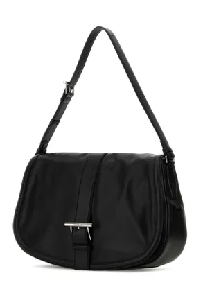 Alexander McQueen Mens Black Leather Maxi Satchel Shoulder Bag Blacksilver Borse A Mano