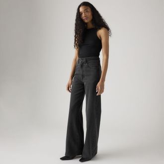 Levi's Ribcage Wide Leg Braided Lightweight Jeans - Womens - 23X30 - Black