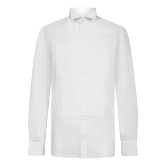 LUIGI BORRELLI NAPOLI Wit Katoenen Overhemd met Puntkraag - Heren - Zakelijke Overhemden - Wit - 3XL - Katoen - Overhemden