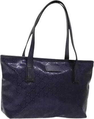 Gucci Pre-owned Plastic gucci-bags - Dames - Vintage Shopper - Blauw - ONE Size - Leer - Vintage