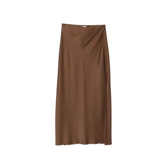 Brunello Cucinelli Satin-finish Slit Maxi Skirt