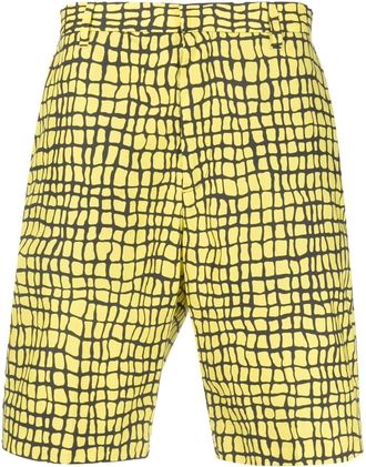 Moschino graphic print knee-length shorts - men - Cotton - 50 - Yellow