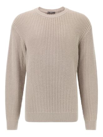Boggi Milano waffle-knit crew-neck sweater - men - Wool - L - Neutrals