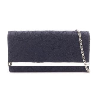 Jimmy Choo London MILLA Lace Shoulder Bag Navy