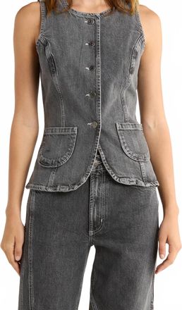 Rails Portola Crewneck Vest In Washed Charcoal