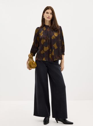 Sessun Womens Black heavyweight fluid jean Fit: Wide leg, high rise