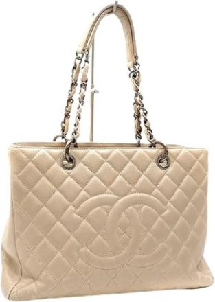 Chanel Pre-owned Tote Bags, female, Beige, Size: ONE SIZE Pre-owned Matelasse Tote Bag